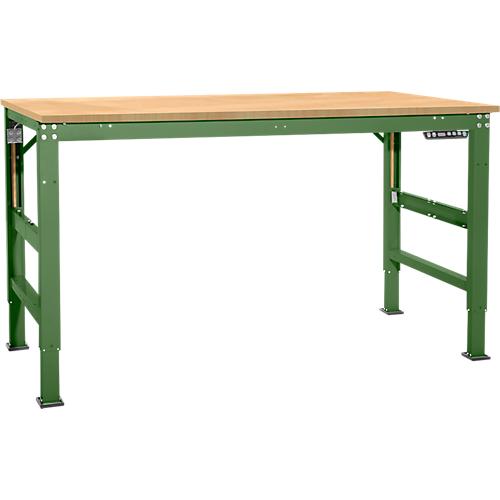 Arbeitstisch Ergo, Elektro-Hydraulik, Platte Multiplex, 1000 x 800 mm, resedagrün