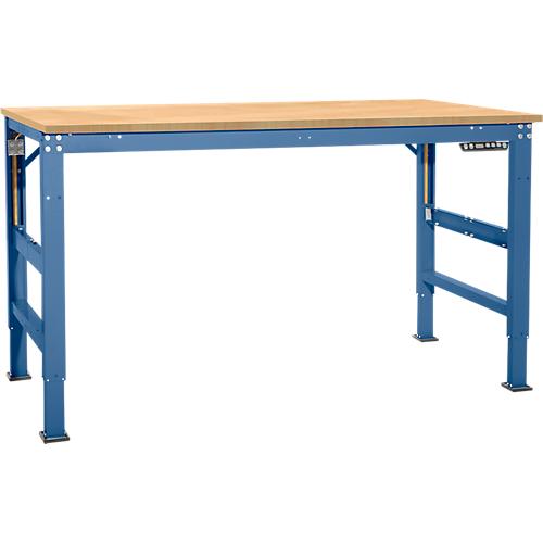 Arbeitstisch Ergo, Elektro-Hydraulik, Platte Multiplex, 1250 x 800 mm, brillantblau