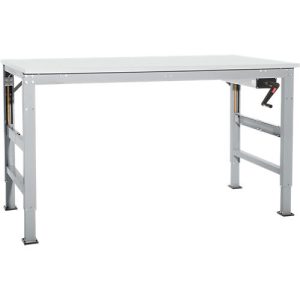 Arbeitstisch Ergo K, m. Kurbel, 1000 x 800 mm, Tischplatte Kunststoff, alusilber Arbeitstisch Ergo K, m. Kurbel, 1000 x 800 mm, Tischplatte Kunststoff, alusilber