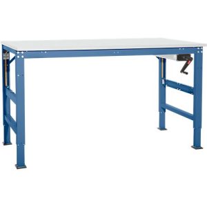 Arbeitstisch Ergo K, m. Kurbel, 1000 x 800 mm, Tischplatte Melamin, brillantblau Arbeitstisch Ergo K, m. Kurbel, 1000 x 800 mm, Tischplatte Melamin, brillantblau