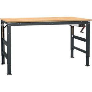 Arbeitstisch Ergo K, m. Kurbel, 1250 x 800 mm, Tischplatte Multiplex, anthrazit Arbeitstisch Ergo K, m. Kurbel, 1250 x 800 mm, Tischplatte Multiplex, anthrazit