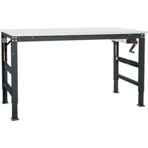 Arbeitstisch Ergo K, m. Kurbel, 1750 x 800 mm, Tischplatte Kunststoff, anthrazit Arbeitstisch Ergo K, m. Kurbel, 1750 x 800 mm, Tischplatte Kunststoff, anthrazit