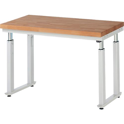 Arbeitstisch Serie adlatus 600, 1250 x 900 x 740-1140 mm, Buche-Massiv-Platte