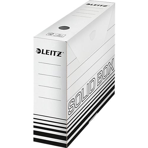 Archivschachtel Leitz Solid Box 6127 80 mm, DIN A4, für 700 Blatt, 10 Stück, weiß