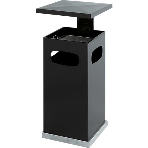 Ascher-Papierkorb mit abnehmbarem Dach, 70 Liter, schwarzgrau RAL 7021