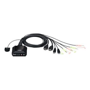 ATEN CS22H – KVM-/Audio-/USB-Switch – 2 x KVM/Audio/USB – 1 lokaler Benutzer – Desktop – für VanCryst VS182B, VS184B ATEN CS22H – KVM-/Audio-/USB-Switch – 2 x KVM/Audio/USB – 1 lokaler Benutzer – Desktop – für VanCryst VS182B, VS184B