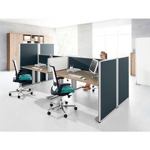 Auf-Tischtrennwand System 40, B 800 x H 400 mm, grau Auf-Tischtrennwand System 40, B 800 x H 400 mm, grau