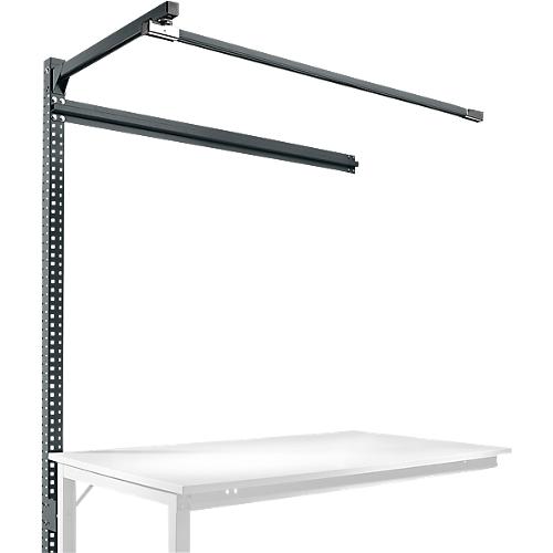Aufbauportal m. Ausleger, Ansatztisch STANDARD Arbeitstisch/Werkbank UNIVERSAL/PROFI, 1500 mm, anthrazit