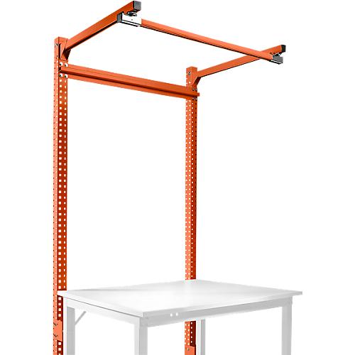 Aufbauportal m. Ausleger, Grundtisch SPEZIAL Arbeitstisch/Werkbank UNIVERSAL/PROFI, 1250 mm, rotorange