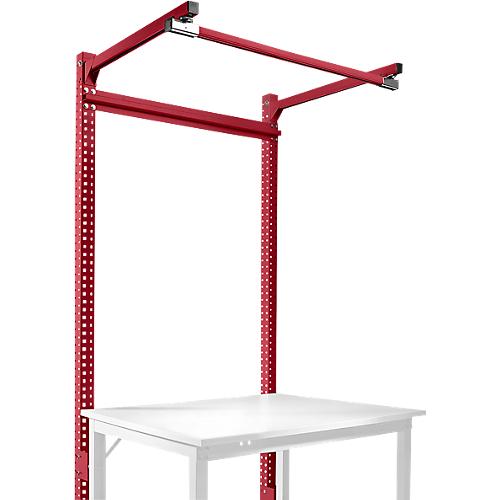 Aufbauportal m. Ausleger, Grundtisch SPEZIAL Arbeitstisch/Werkbank UNIVERSAL/PROFI, 1250 mm, rubinrot