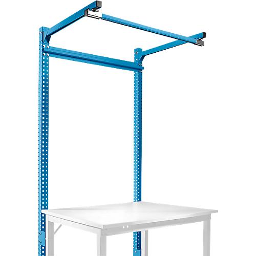 Aufbauportal m. Ausleger, Grundtisch STANDARD Arbeitstisch/Werkbank UNIVERSAL/PROFI, 1250 mm, lichtblau