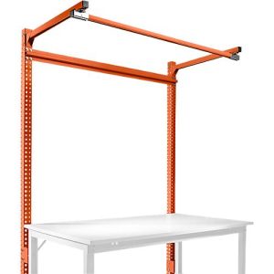 Aufbauportal m. Ausleger, Grundtisch STANDARD Arbeitstisch/Werkbank UNIVERSAL/PROFI, 1500 mm, rotorange