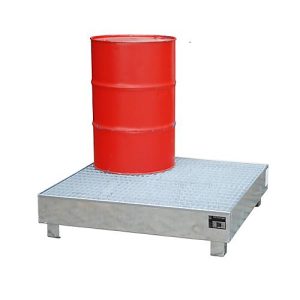 Auffangwanne BAUER WM-4/200, Stahl, unterfahrbar, feuerverzinkt, mit Gitterrost, B 1200 x T 1200 x H 290 mm, 4 x 200 l Auffangwanne BAUER WM-4/200, Stahl, unterfahrbar, feuerverzinkt, mit Gitterrost, B 1200 x T 1200 x H 290 mm, 4 x 200 l