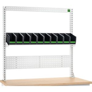 Aufnahmerahmenset Bott verso A6, für Werkbank verso, Lochplatte, 10 bottBoxen, B 1350 x T 435 x H 1357 mm, Stahlblech, RAL 7035 Lichtgrau Aufnahmerahmenset Bott verso A6, für Werkbank verso, Lochplatte, 10 bottBoxen, B 1350 x T 435 x H 1357 mm, Stahlblech, RAL 7035 Lichtgrau