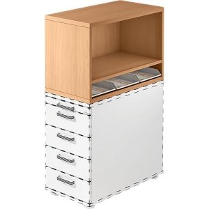 Aufsatzregal , für Standcontainer, 1 Fachboden, Buche-Dekor Aufsatzregal , für Standcontainer, 1 Fachboden, Buche-Dekor