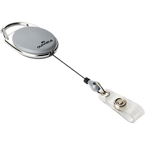 Ausweishalter Jojo Style, mit Druckknopf-Schlaufe, ohne Kartenhalter, 10 Stück, grau