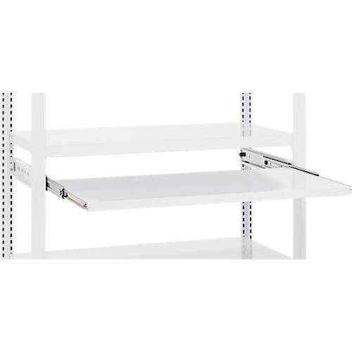 Auszugboden ORDO Professional, Teleskopschienen-Vollauszug, höhenverstellbar, Tragkraft 60 kg, B 1.000 mm x T 500 mm, verkehrsweiß RAL 9016