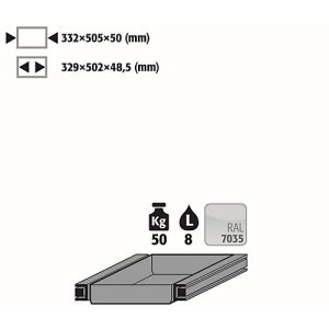 Auszugswanne Entsorgung für asecos Sicherheitsschränke der S90 Serie, Stahlblech, lichtgrau, B 332 x T 605 x H 50 mm, 10 l, bis 50 kg Auszugswanne Entsorgung für asecos Sicherheitsschränke der S90 Serie, Stahlblech, lichtgrau, B 332 x T 605 x H 50 mm, 10 l, bis 50 kg