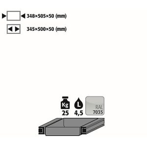 Auszugswanne Standard für asecos Sicherheitsschränke der Q30, Q90, S90 & K90 Serie, Stahlblech, lichtgrau, B 348 x T 505 x H 50 mm, 4,5 l, bis 25 kg Auszugswanne Standard für asecos Sicherheitsschränke der Q30, Q90, S90 & K90 Serie, Stahlblech, lichtgrau, B 348 x T 505 x H 50 mm, 4,5 l, bis 25 kg