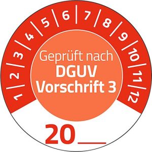 Avery Zweckform 7907 Prüfplaketten „DGUV Vorschrift 3“ 20__zum Selbereintragen, extrem robust, Ø 30 mm, 80 Stück/10 Bogen, Vinylfolie, rot Avery Zweckform 7907 Prüfplaketten „DGUV Vorschrift 3“ 20__zum Selbereintragen, extrem robust, Ø 30 mm, 80 Stück/10 Bogen, Vinylfolie, rot