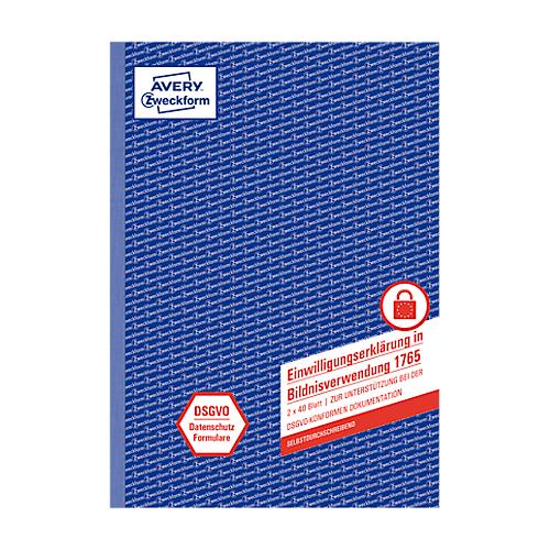 Avery Zweckform Einwilligung i.d. Bildnisverwendung, A4, selbstdurchschreibend, 2x40 Blatt