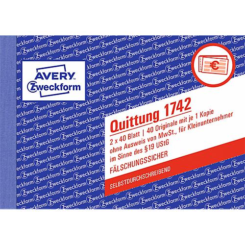 AVERY® Zweckform Quittung Kleinunternehmer, ohne MWSt. Nr. 1742