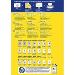 AVERY Zweckform Universal-Etiketten, 99,1 x 42,3 mm, wiederablösbar AVERY Zweckform Universal-Etiketten, 99,1 x 42,3 mm, wiederablösbar