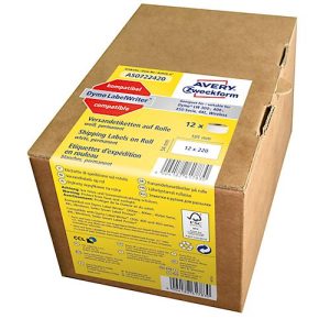 Avery Zweckform Versand Rollenetiketten, Papier, 54 x 101 mm, selbstklebend, weiß, 2640 Etiketten, 12 Rollen Avery Zweckform Versand Rollenetiketten, Papier, 54 x 101 mm, selbstklebend, weiß, 2640 Etiketten, 12 Rollen