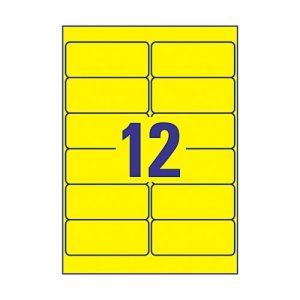 Avery Zweckform Wetterfeste Folien-Etiketten L6107-20, 99,1 x 42,3 mm, permanent, gelb
