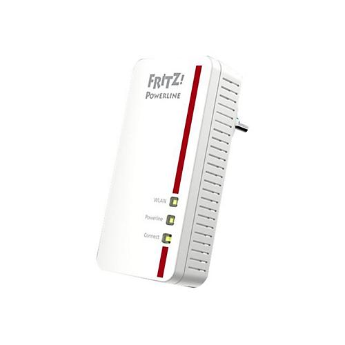AVM FRITZ!Powerline 1260E - - Powerline Adapterkit - - 1GbE, HomePlug AV (HPAV) 2.0, IEEE 1901 - Wi-Fi 5 - Dual-Band - an Wandsteckdose anschließbar