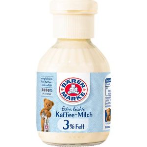 Bärenmarke Extra-leichte Kaffee-Milch, Fettgehalt von nur 3 %, Flasche mit 170 g Bärenmarke Extra-leichte Kaffee-Milch, Fettgehalt von nur 3 %, Flasche mit 170 g