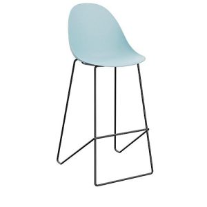 Barhocker Void, Stahlrohr-Fußgestell, B 505 x T 590 x H 760 mm, blau/schwarz, 2 Stück Barhocker Void, Stahlrohr-Fußgestell, B 505 x T 590 x H 760 mm, blau/schwarz, 2 Stück
