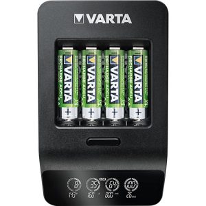 Batterieladegerät Varta LCD Smart Charger, für 4 x Mignon AA/Micro AAA & 1 x USB, 2 Modi, LCD-Anzeige, inkl. 4 Akkus Batterieladegerät Varta LCD Smart Charger, für 4 x Mignon AA/Micro AAA & 1 x USB, 2 Modi, LCD-Anzeige, inkl. 4 Akkus