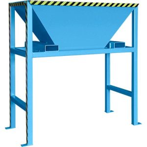 Bauer BTS Befülltrichter, Stahlblech, Standkonstruktion, Einfahrtaschen, lackiert, L 980 x B 1980 x H 2050 mm, lichtblau RAL 5012 Bauer BTS Befülltrichter, Stahlblech, Standkonstruktion, Einfahrtaschen, lackiert, L 980 x B 1980 x H 2050 mm, lichtblau RAL 5012