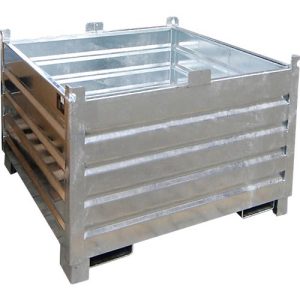 Bauer Sammelbehälter-System SBS 1000, L 1200 x B 1200 x H 850 mm, bis zu 3-fach stapelbar, lackiert, mit Transportwagen, feuerverzinkt Bauer Sammelbehälter-System SBS 1000, L 1200 x B 1200 x H 850 mm, bis zu 3-fach stapelbar, lackiert, mit Transportwagen, feuerverzinkt