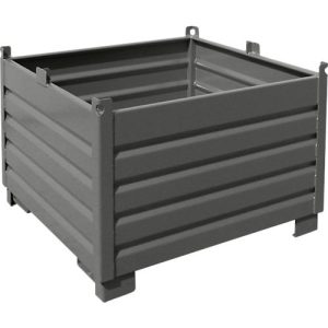 Bauer Sammelbehälter-System SBS 1000, L 1200 x B 1200 x H 850 mm, bis zu 3-fach stapelbar, lackiert, mit Transportwagen, mausgrau RAL 7005 Bauer Sammelbehälter-System SBS 1000, L 1200 x B 1200 x H 850 mm, bis zu 3-fach stapelbar, lackiert, mit Transportwagen, mausgrau RAL 7005