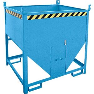 Bauer Silobehälter SGS 75, mit Schieberverschluss, L 1000 x B 1200 x H 1260 mm, 0,75 m³, bis 1000 kg, Stahl, Lichtblau Bauer Silobehälter SGS 75, mit Schieberverschluss, L 1000 x B 1200 x H 1260 mm, 0,75 m³, bis 1000 kg, Stahl, Lichtblau