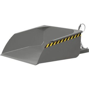 Bauer Staplerschaufel BSI 75, Seilzug-Entriegelung, L 1810 × B 1330 × H 710 mm, 0,75 m³, bis 1000 kg, Stahl lackiert, mausgrau Bauer Staplerschaufel BSI 75, Seilzug-Entriegelung, L 1810 × B 1330 × H 710 mm, 0,75 m³, bis 1000 kg, Stahl lackiert, mausgrau