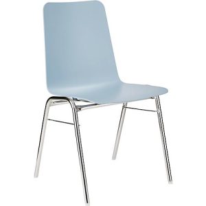 BAVARIA Stapelstuhl 71220-21, ergonomische Sitzform, Stahl-Rundrohr, schwer entflammbar, B 500 x T 550 x H 860 mm, hellblau/chrom BAVARIA Stapelstuhl 71220-21, ergonomische Sitzform, Stahl-Rundrohr, schwer entflammbar, B 500 x T 550 x H 860 mm, hellblau/chrom