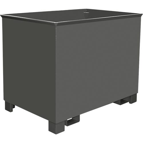 Behälter für Routenzüge Typ C 80, für Feststoffe, 3-fach stapelbar, Inhalt 0,8 m³, bis 1000 kg, mausgrau RAL 7005