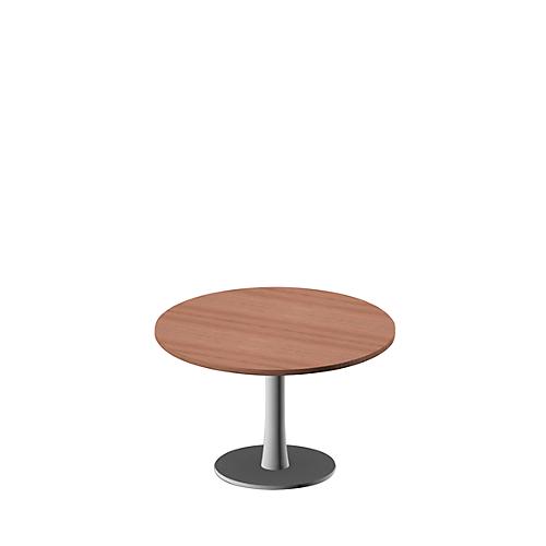 Besprechungstisch X-Time Work, bis 4 Personen, Kreis, Tellerfuß, B 1200 x T 1.200 x H 740 mm, Nuss Canaletto/weiß