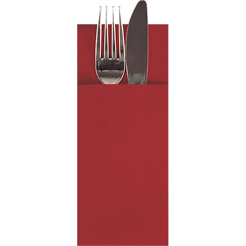 Bestecktaschen Papstar 'Airlaid', 5 x 100 Stk., B 85 x H 200 mm, 1/8 Falz, Airlaid, bordeaux
