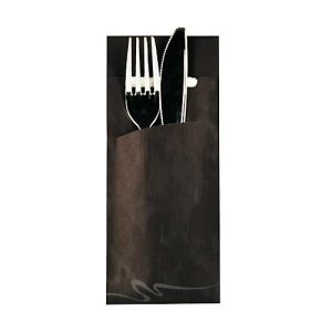 Bestecktaschen Papstar, inkl. weißer Serviette, 520 Stk., B 85 x H 200 mm, Papier, schwarz Bestecktaschen Papstar, inkl. weißer Serviette, 520 Stk., B 85 x H 200 mm, Papier, schwarz