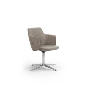 Besuchersessel OPERA, mit Armlehnen, B 720 x T 720 x H 800 mm, Kunstleder, grau