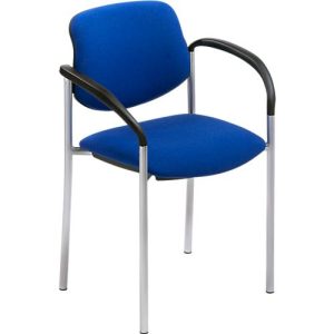Besucherstuhl Styl, mit Armlehnen, Stoff blau, Gestell alusilbern, stapelbar bis zu 6 Stück Besucherstuhl Styl, mit Armlehnen, Stoff blau, Gestell alusilbern, stapelbar bis zu 6 Stück