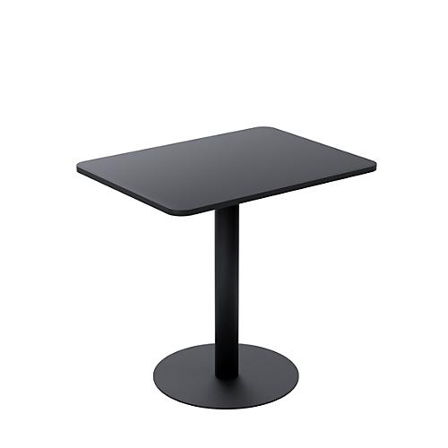 Bistrotisch Paperflow® Mezzo, melaminharzbeschichtete MDF-Platte, Stahlgestell, rechteckig B 600 x T 800 x H 750 mm, schwarz/mattschwarz