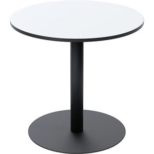 Bistrotisch Paperflow Mezzo, melaminharzbeschichtete MDF-Platte, Stahlgestell, rund Ø 800 x H 750 mm, weiß/mattschwarz