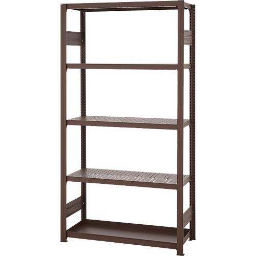 Blumen-/Allround-Steckregal ORDO Flex, multifunktional, 4 Fachböden mit Lochung, Wannenboden, Feldlast 1200 kg, B 1060 x T 435 x H 2000 mm, pulverbeschichtet, rostfarben/braun