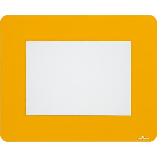 Bodenmarkierungsfenster Durable, für den Innenbereich, Format A4, rutschhemmend, selbstklebend & wiederablösbar signalgelb, 10 Stück