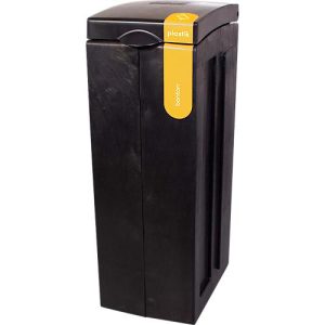 BonTon Abfalltrennsystem Plastik-Abfall, 70 Liter, recyceltes Polypropylen, einzigartiges Design, B 280 x T 430 x H 771 mm, gelb/grau BonTon Abfalltrennsystem Plastik-Abfall, 70 Liter, recyceltes Polypropylen, einzigartiges Design, B 280 x T 430 x H 771 mm, gelb/grau